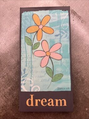 Dream Floral Wall Art - Pink & Orange Flower Canvas